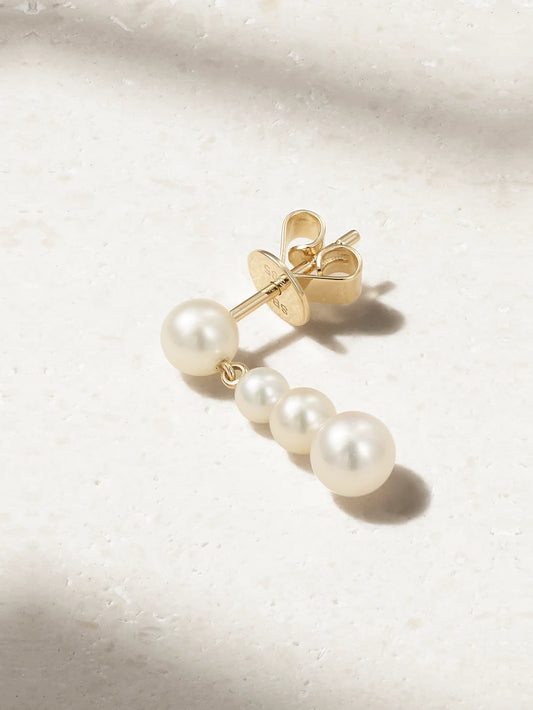 Carolina 14-karat Recycled Gold Pearl Single Earring