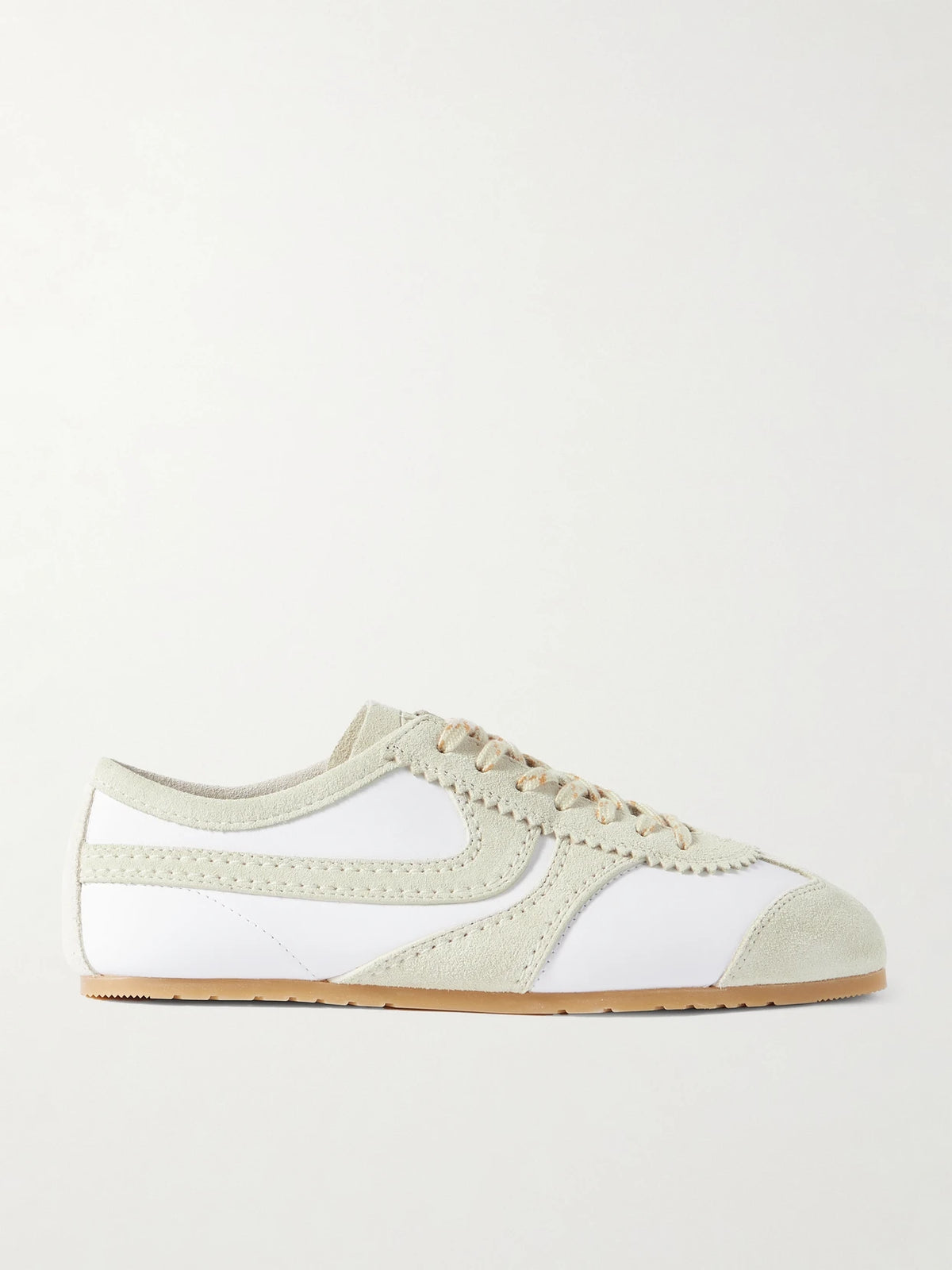 Suede-trimmed Leather Sneakers