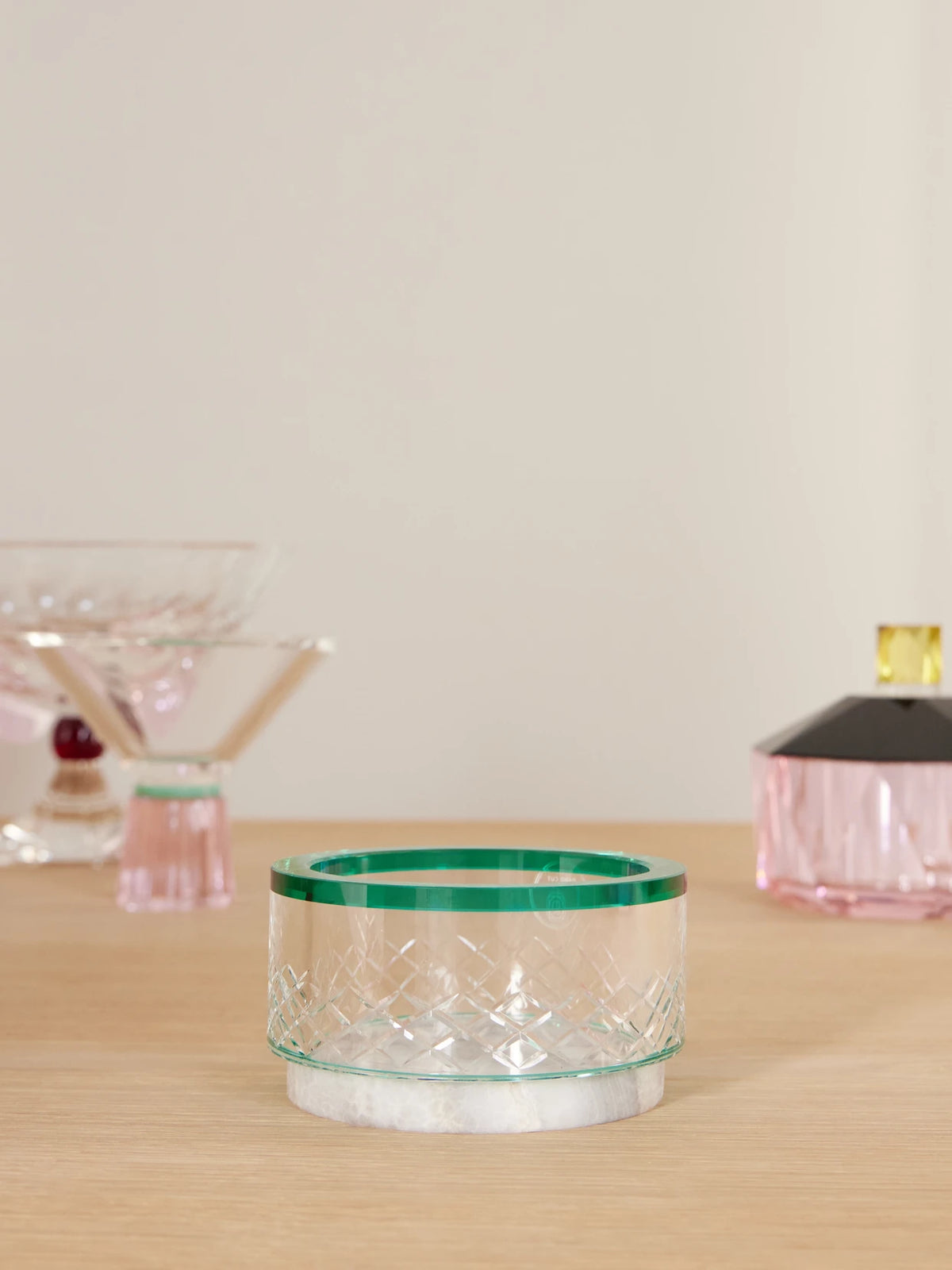 Image of Tableware. Product name - Gallant Crystal And Natural Onyx Nut Bowl in Green colour by brand - Reflections Copenhagen