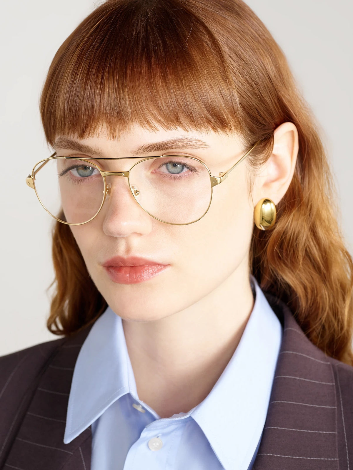 Image of Accessories. Product name - Santos De Cartier Aviator-style Gold-tone Optical Glasses in Multi colour by brand - Cartier Eyewear