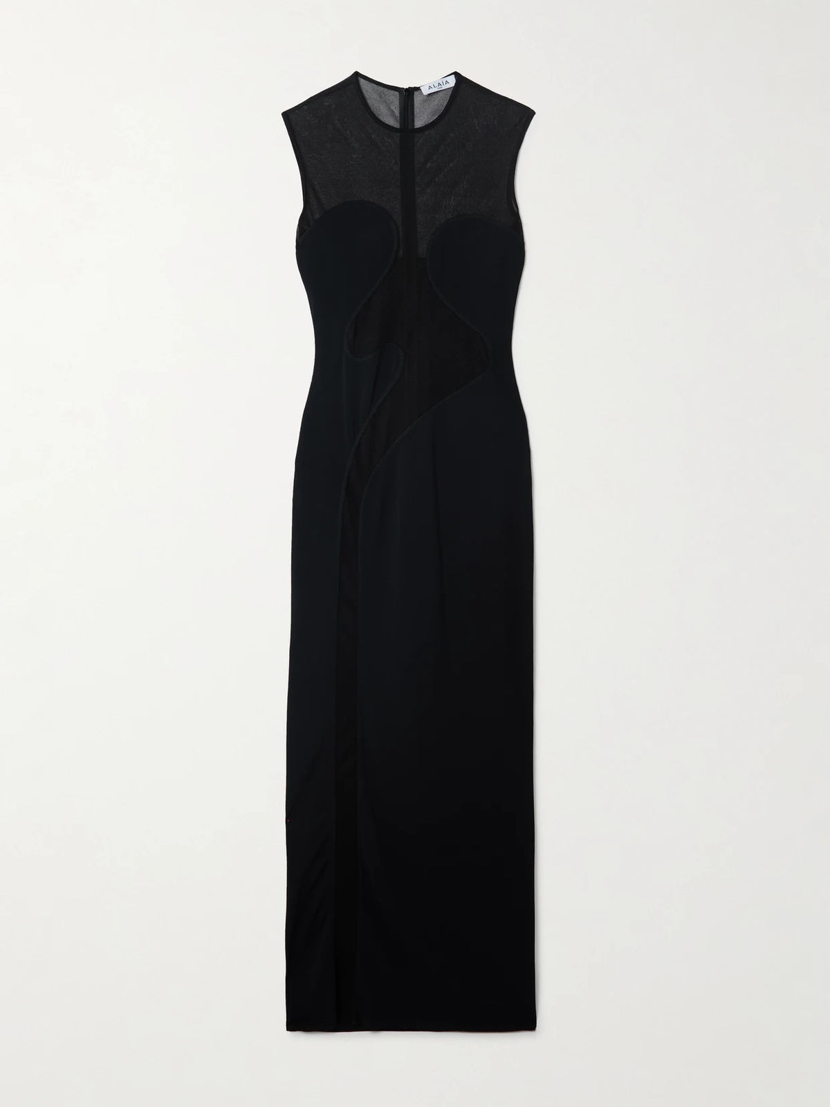 Silk-trimmed Stretch-knit Maxi Dress