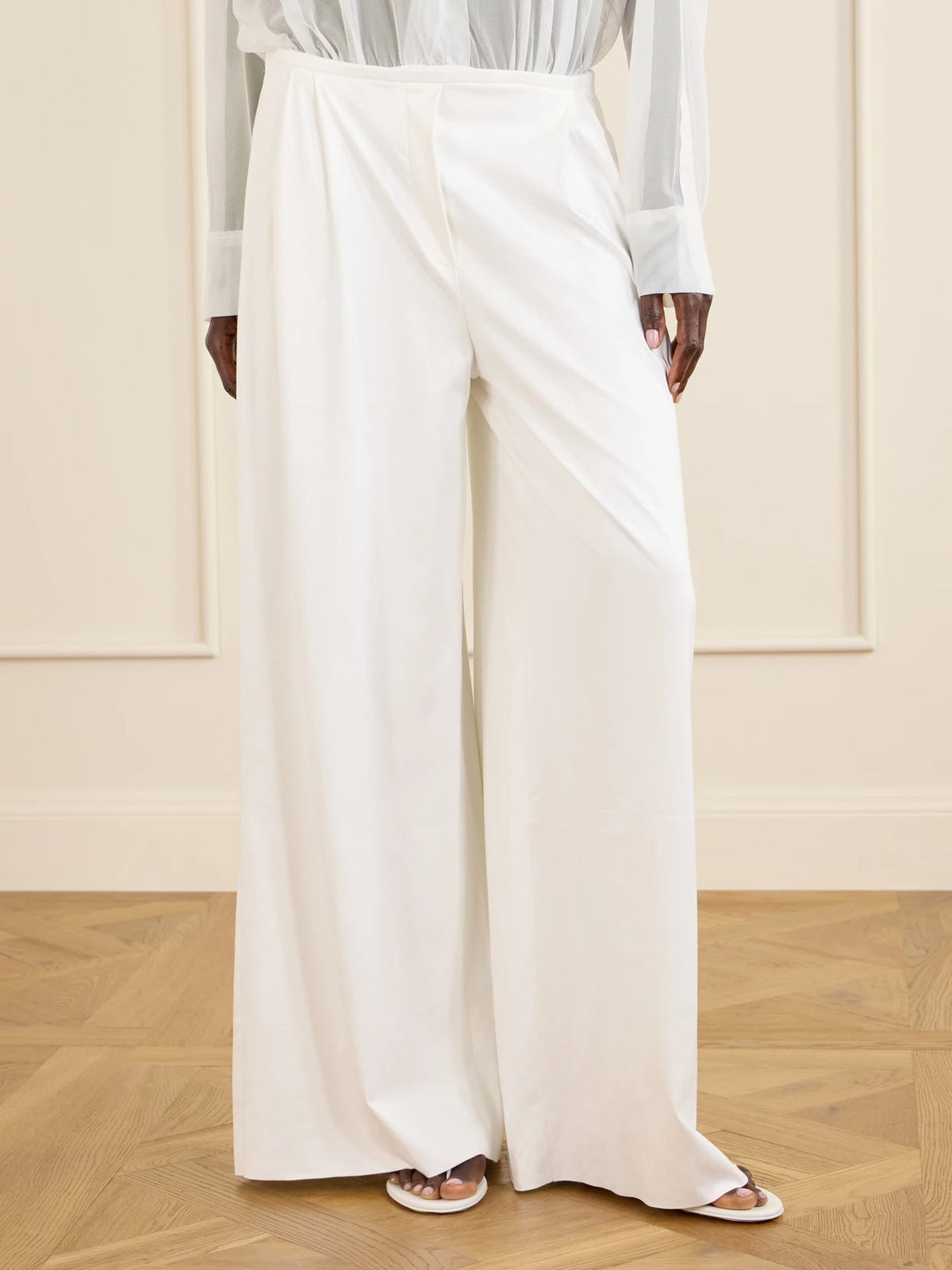 Pleated Woven Wide-leg Pants