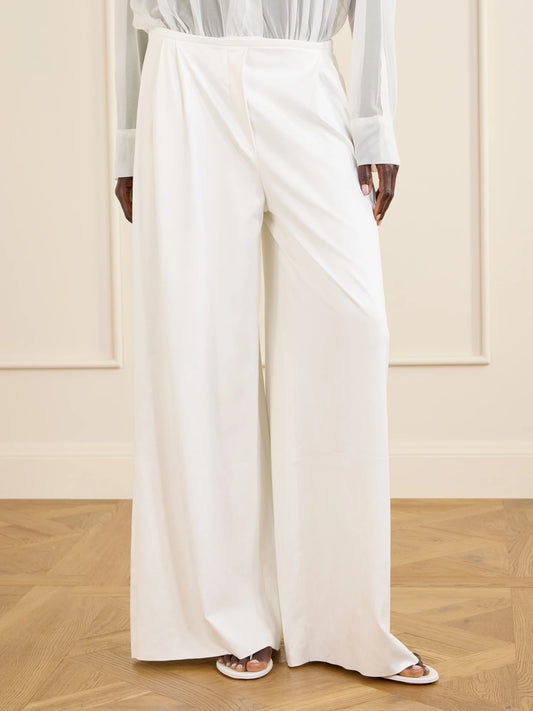 Pleated Woven Wide-leg Pants