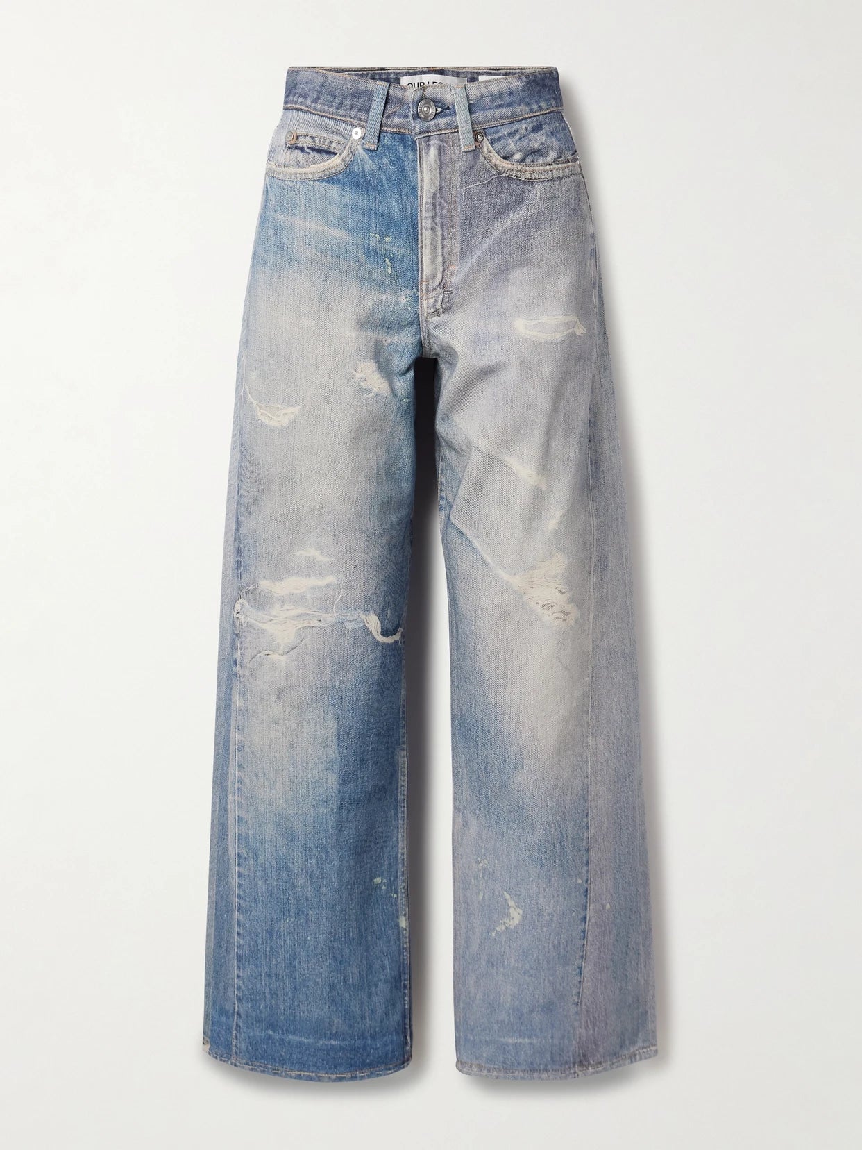 Image of Jeans. Product name - Two-tone Printed Boyfriend Jeans in Blue colour by brand - Our Legacy