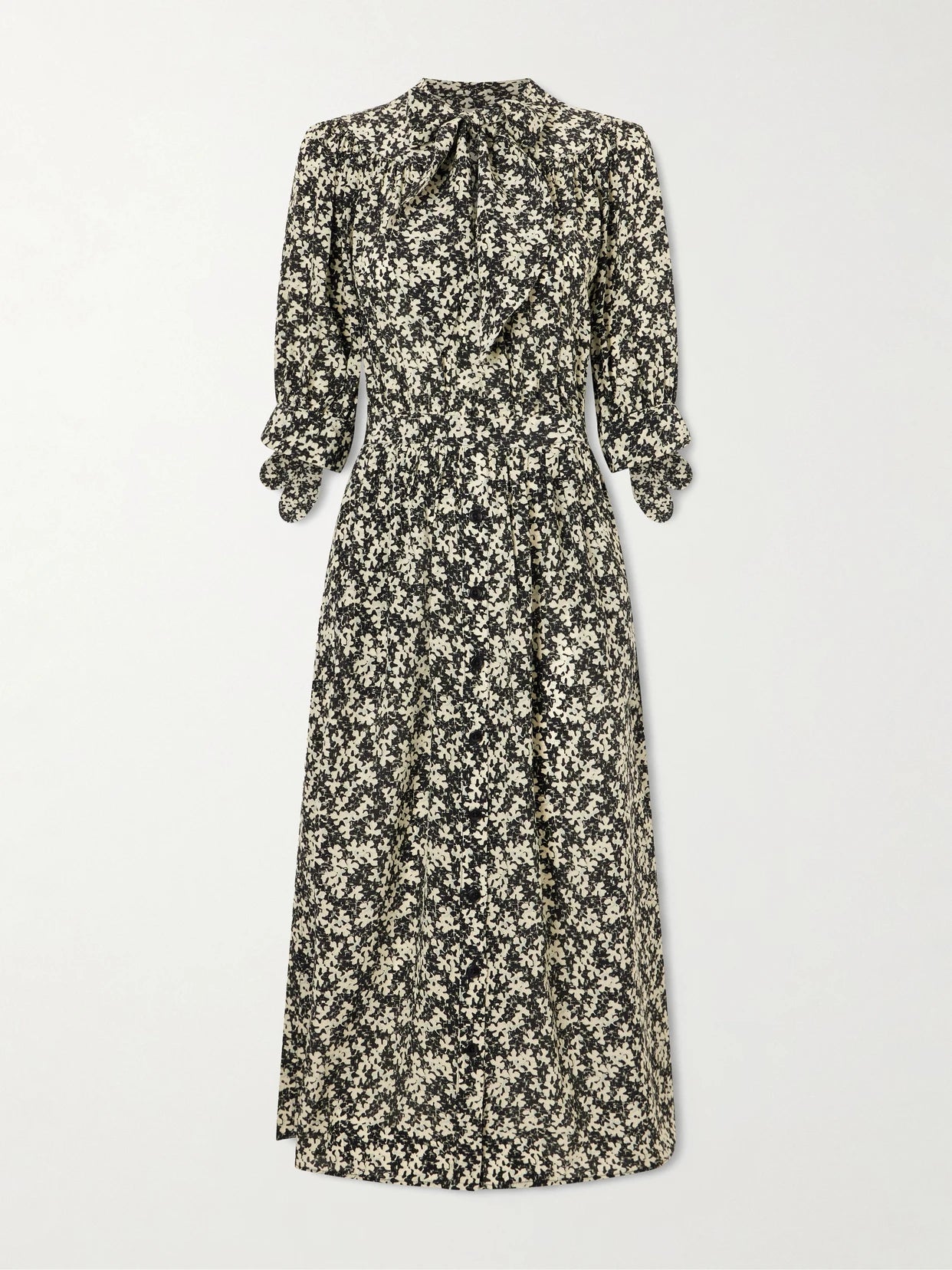 Lala Patterned Silk-crepe Midi Dress
