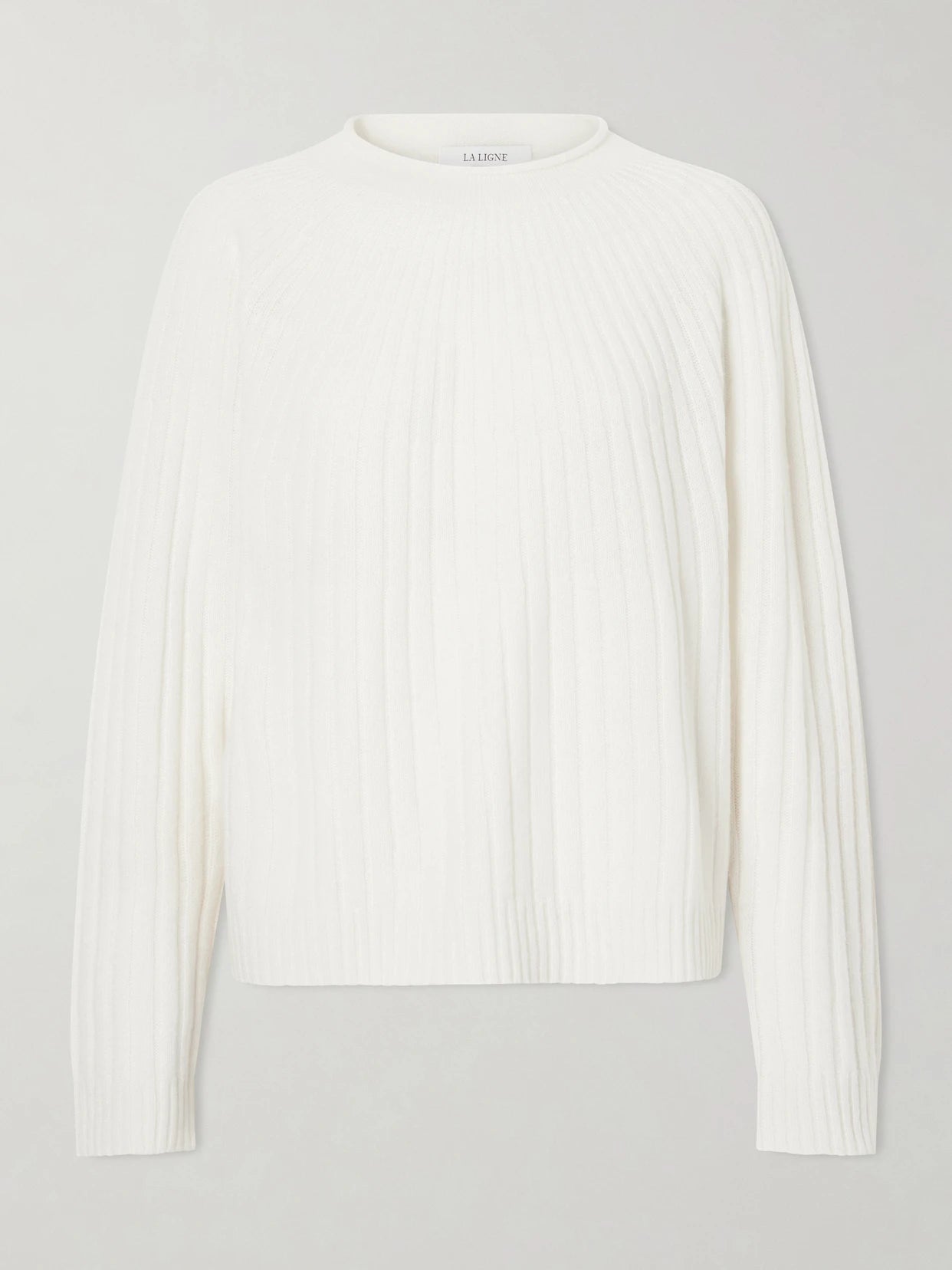 Scallop Ribbed-knit Cashmere Sweater