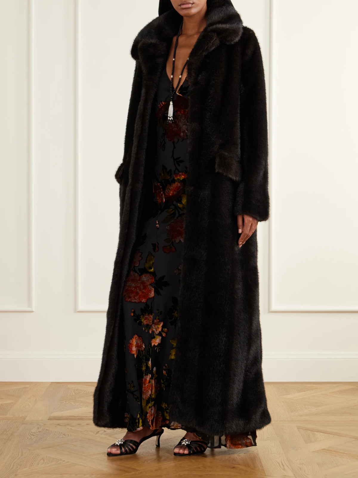 Image of Coats & Jackets. Product name - Plush Coat in Brown colour by brand - Anna Sui