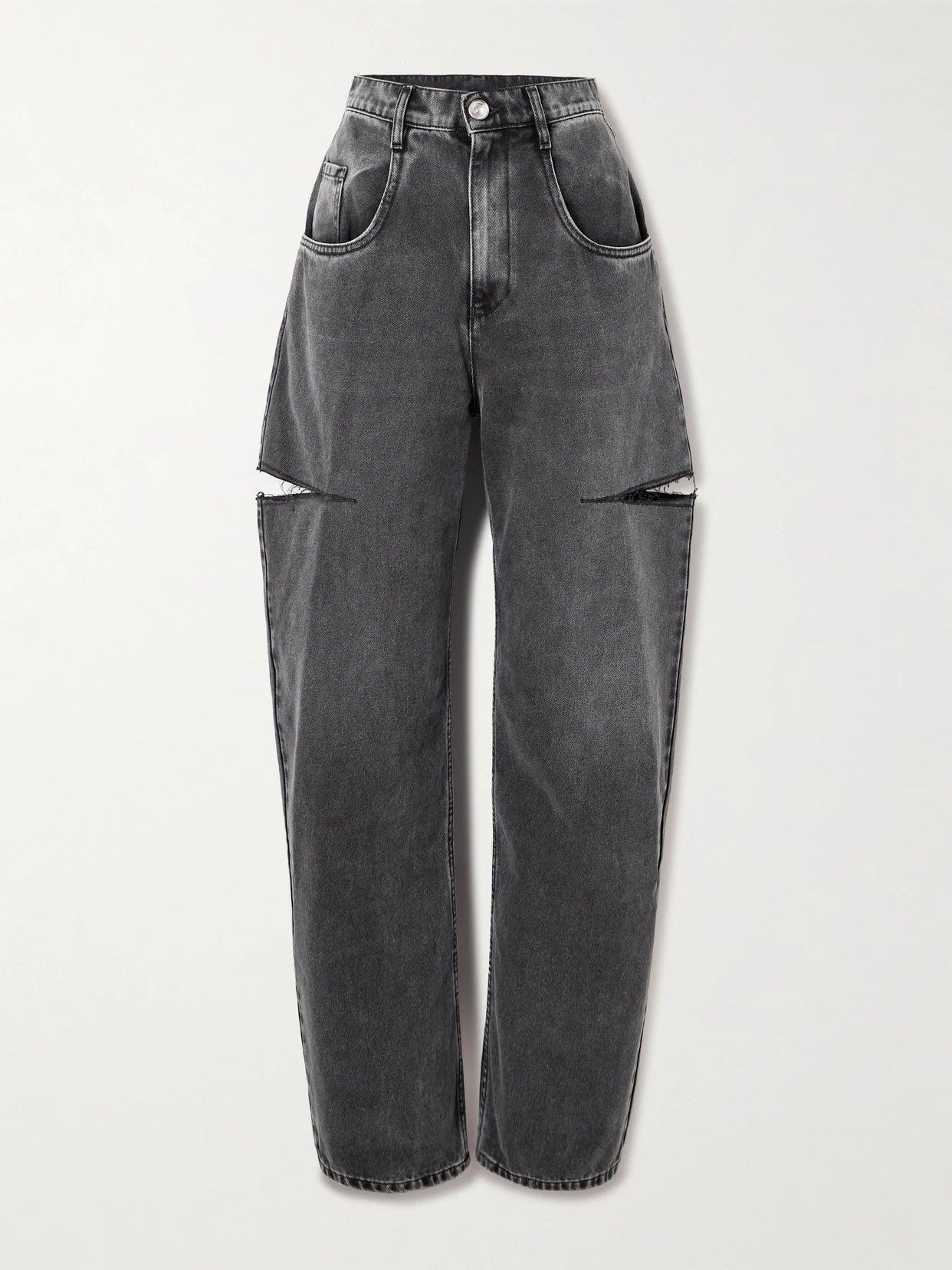Cutout High-rise Wide-leg Jeans