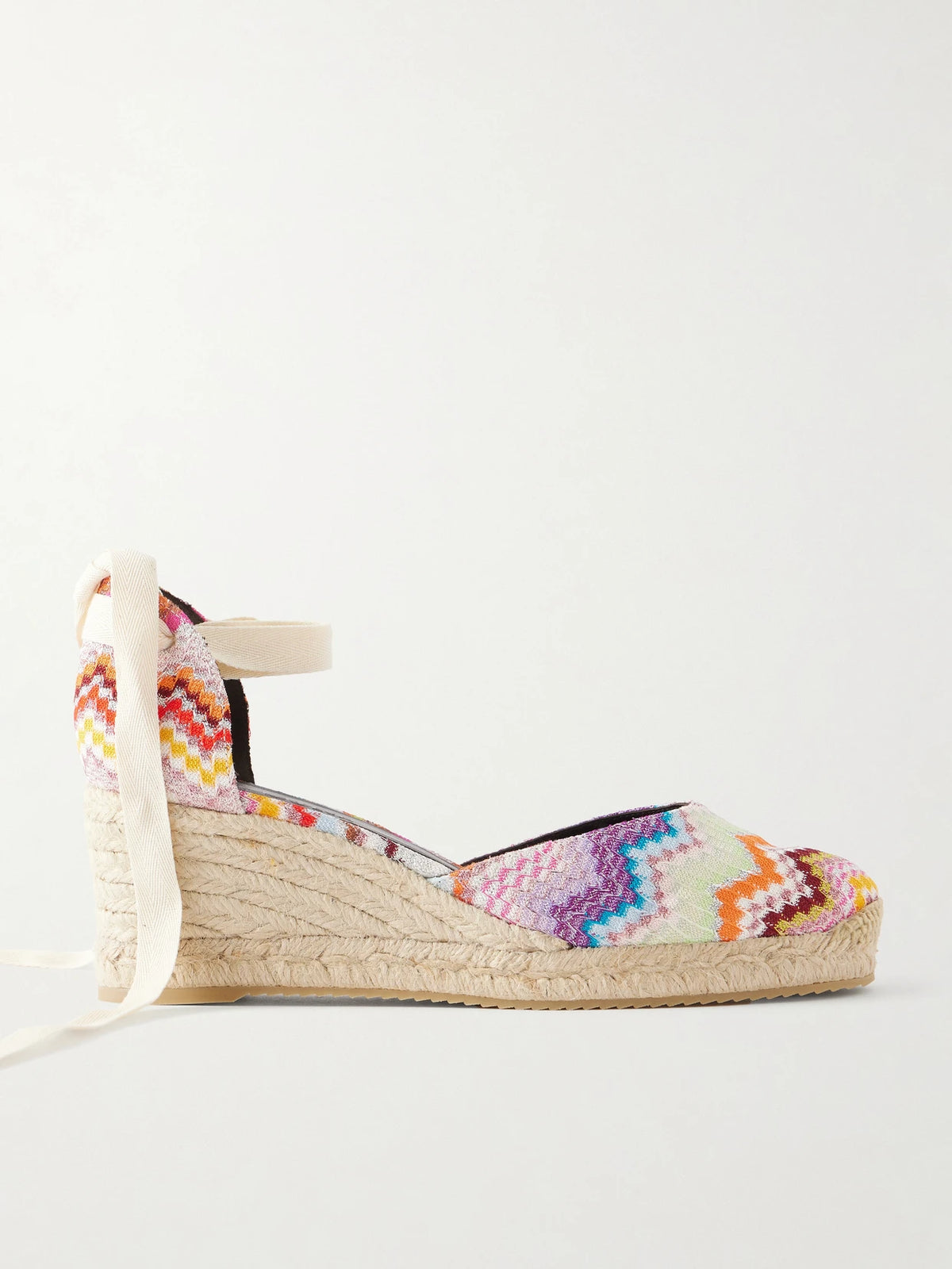 Eva 60 Striped Woven Wedge Sandals