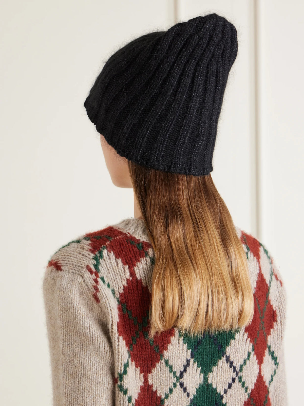 Image of Hats. Product name - Lake Cashmere, Mohair And Silk-blend Beanie in Black, Gray colour by brand - KHAITE