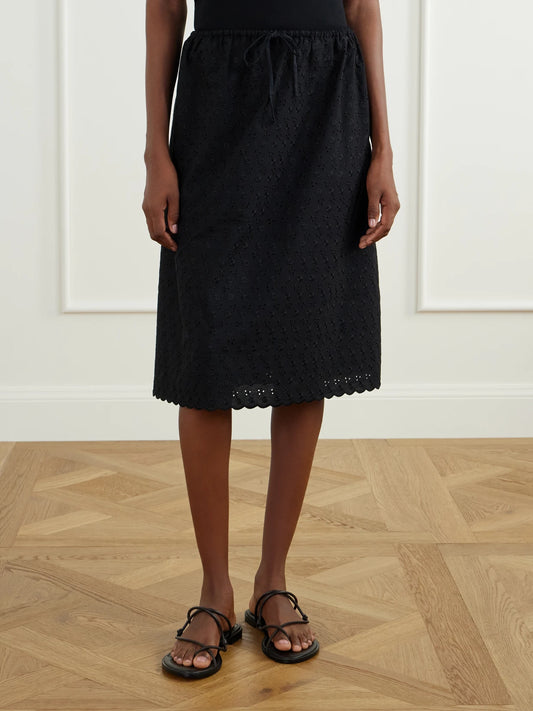 Faithfull Santana Broderie Anglaise Midi Skirt