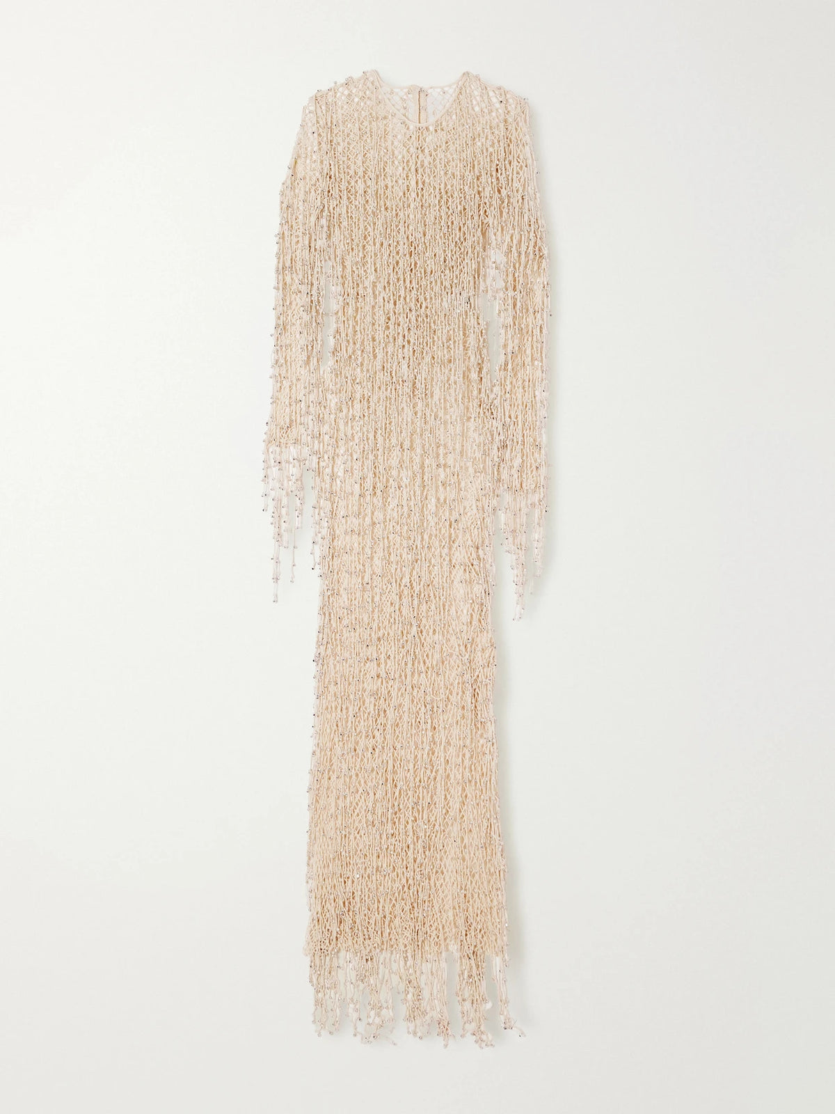 Yoshita 1967 Belinda Fringed-embellished Cotton Crochet-knit Maxi Dress