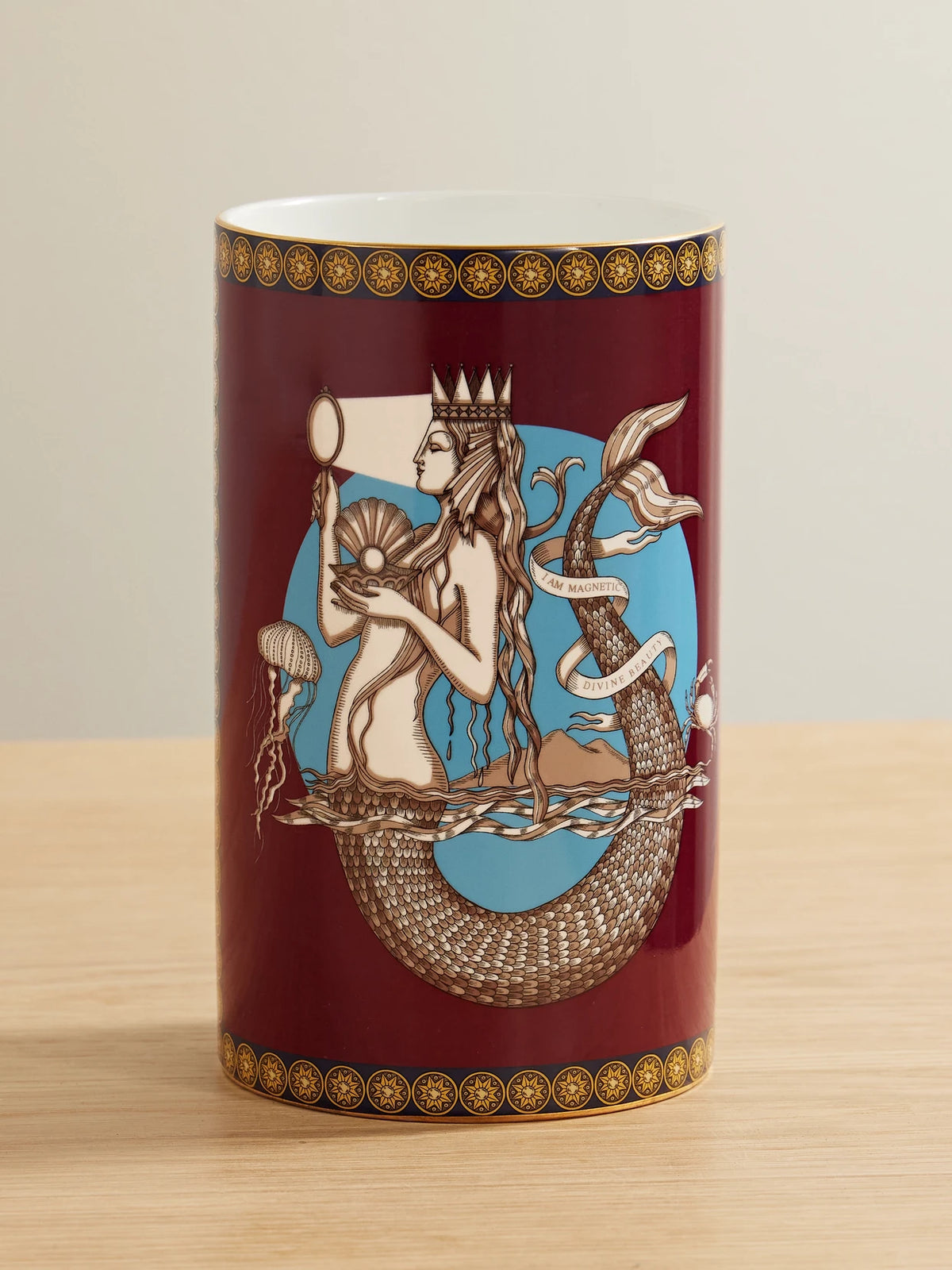 Small Pillar Gold-plated Porcelain Vase