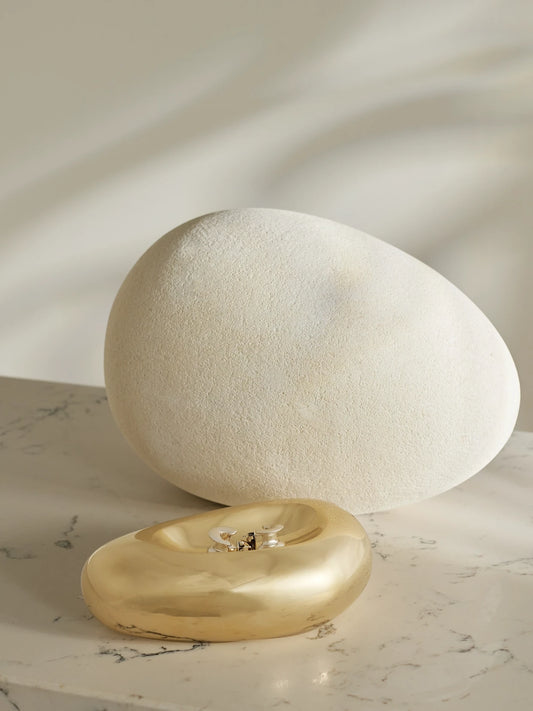 Image of Decor. Product name - Puddle Brass Catchall in Gold colour by brand - Fourth Street