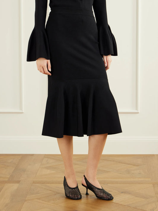 Stella McCartney Flared Crepe Midi Skirt