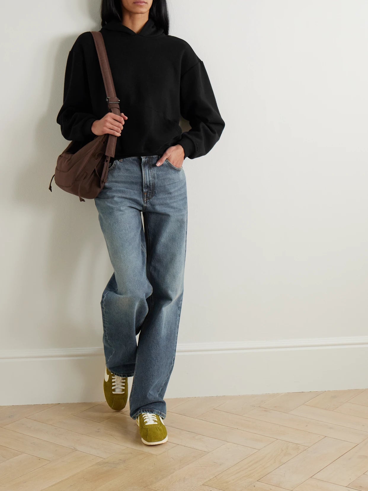 Image of Sleepwear & Loungewear. Product name - Classic Hoodie - Onyx in Black colour by brand - SKIMS