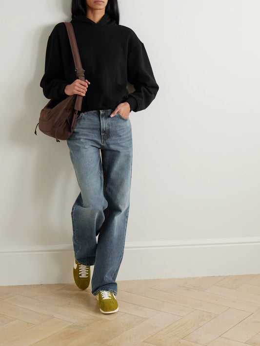 Image of Sleepwear & Loungewear. Product name - Classic Hoodie - Onyx in Black colour by brand - SKIMS