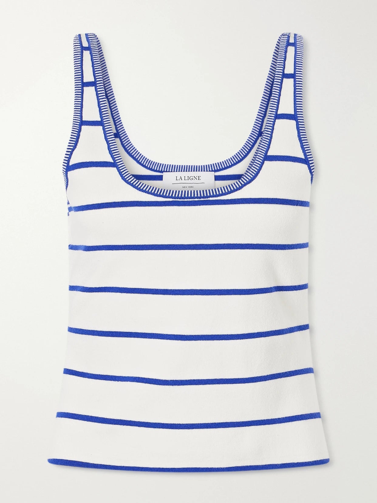 Leo Striped Cotton-jersey Tank Top