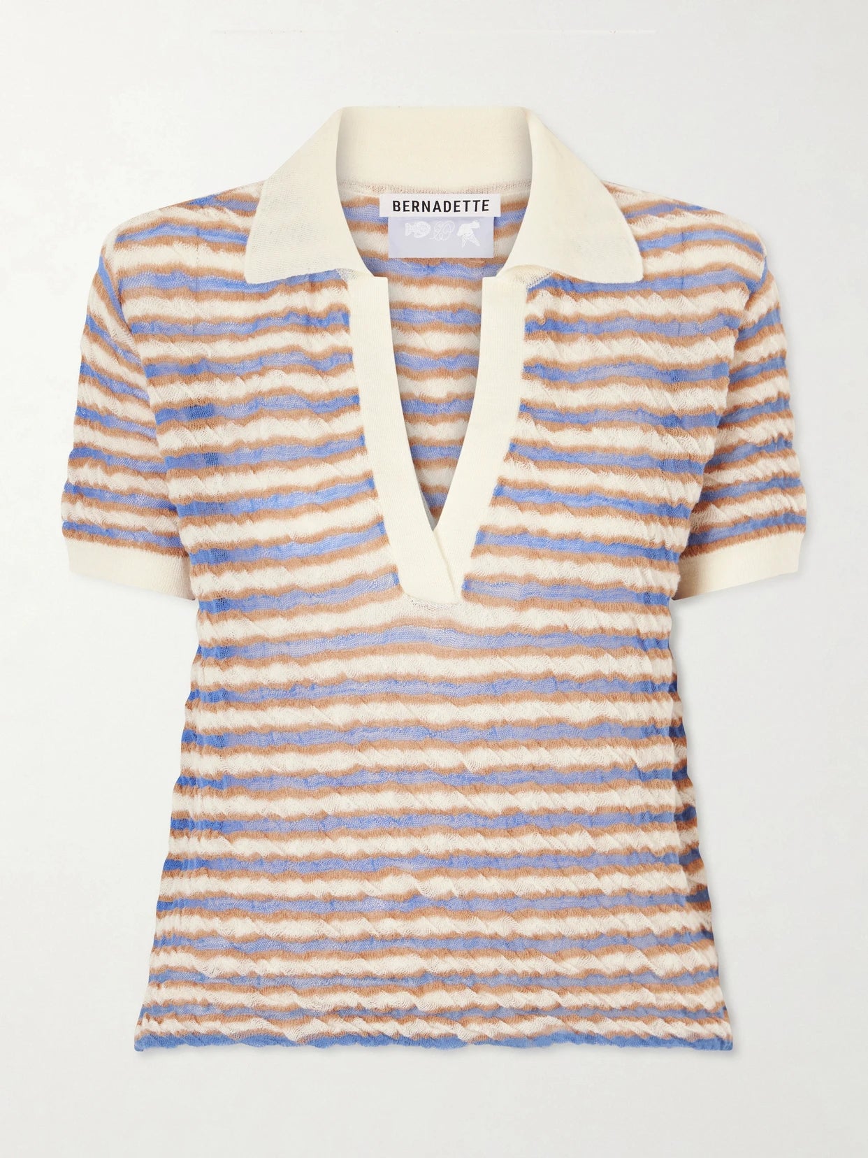 Ophelia Striped Wool Polo Shirt