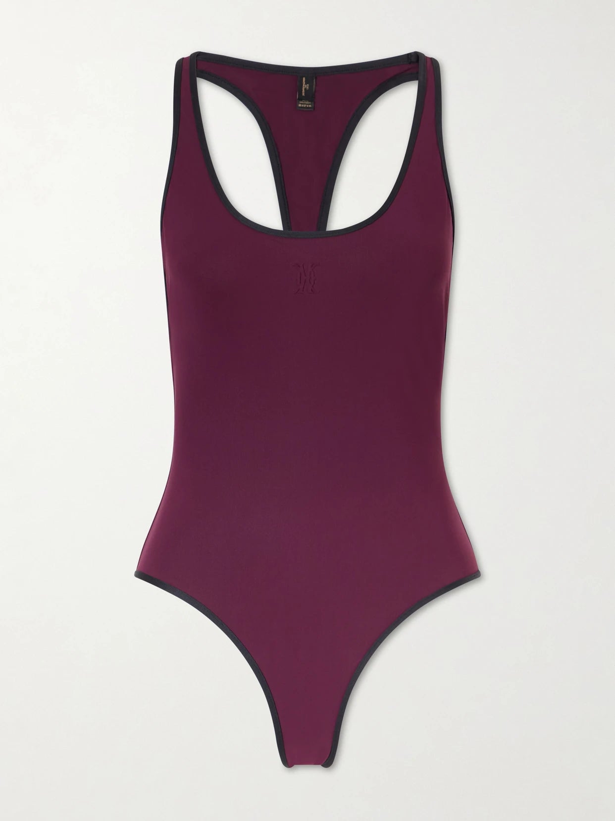 Image of Swimwear. Product name - Two-tone Piped Swimsuit in Plum colour by brand - Kiki de Montparnasse