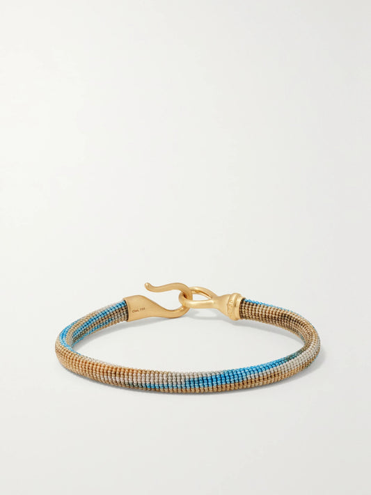 Life 18-karat Gold And Rope Bracelet