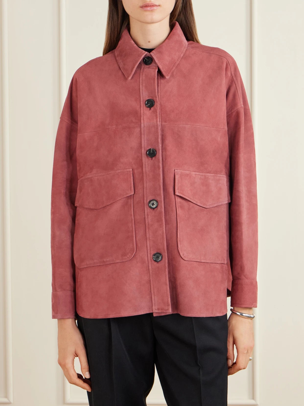 Kaylee Paneled Suede Jacket