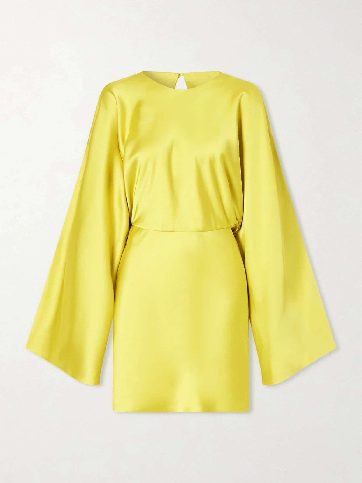 Image of Dresses. Product name - Obie Satin Mini Dress in Yellow colour by brand - Norma Kamali