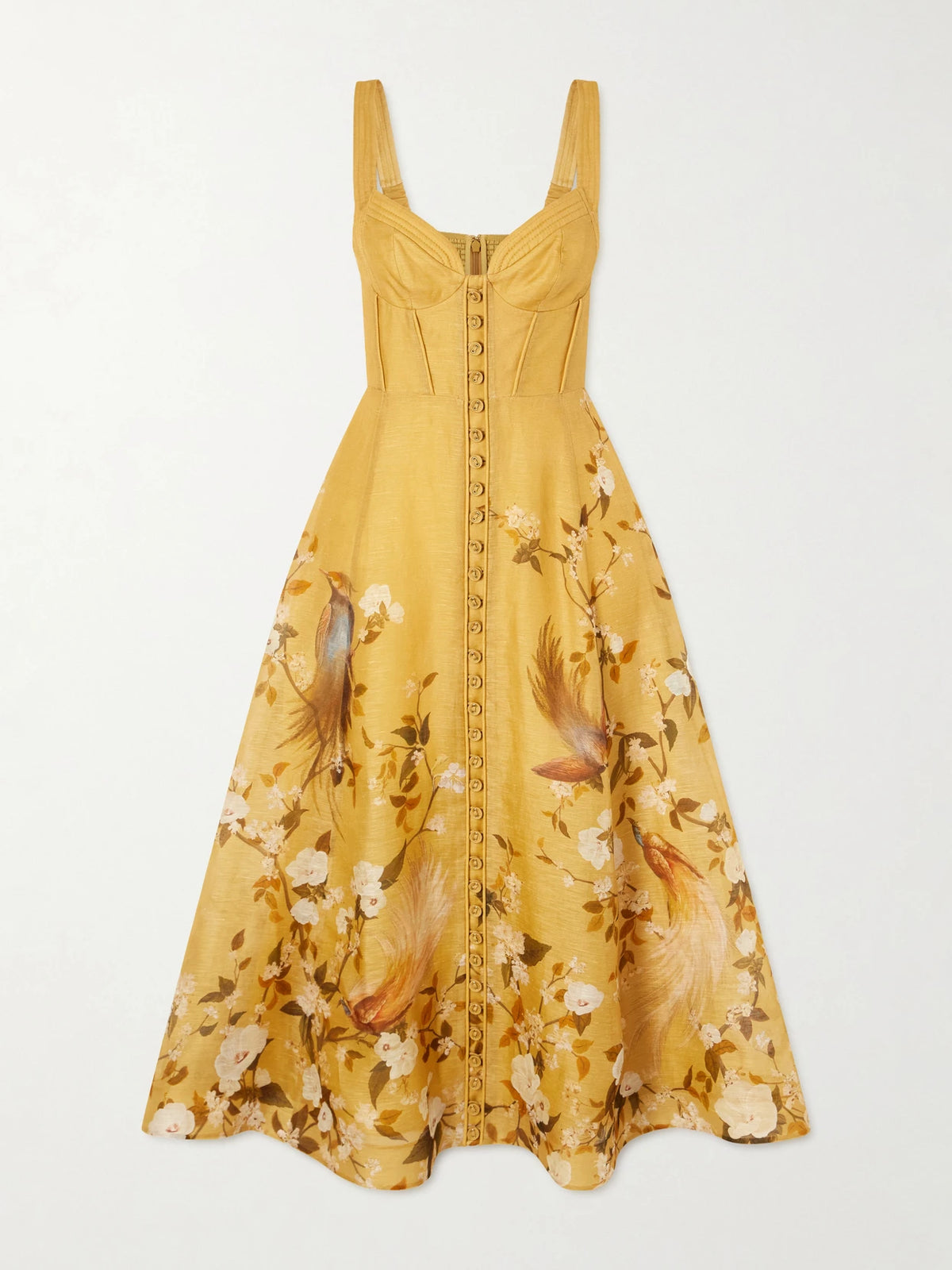 Zimmermann Momentum Corded Floral-print Linen And Silk-blend Woven Midi Dress