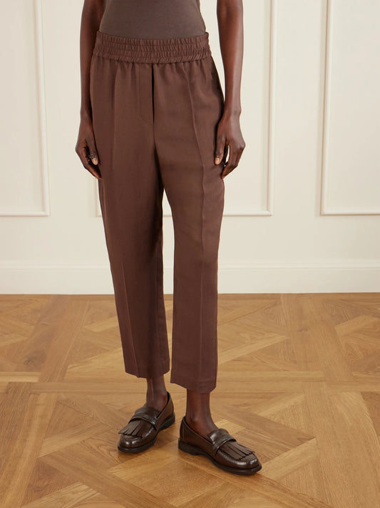 Cropped Woven Tapered Pants