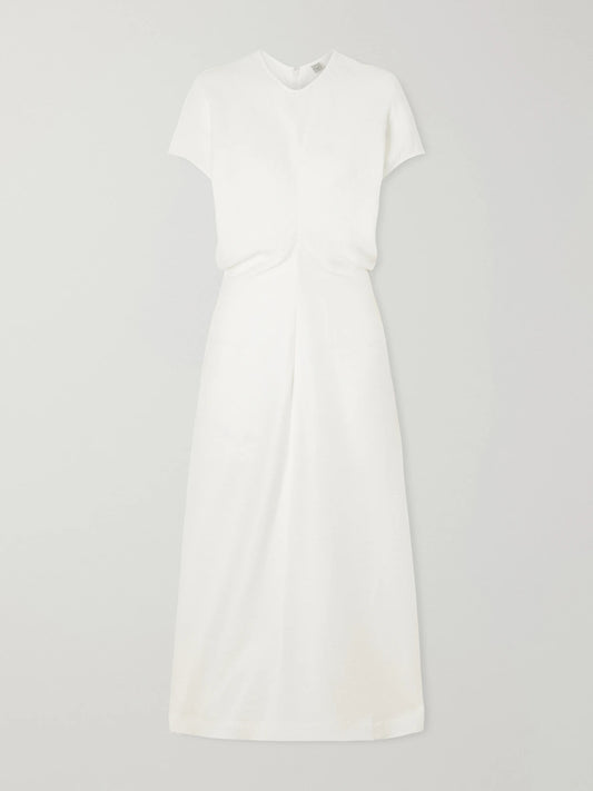 Image of Dresses. Product name - Woven Maxi Dress in Off-white colour by brand - TOTEME
