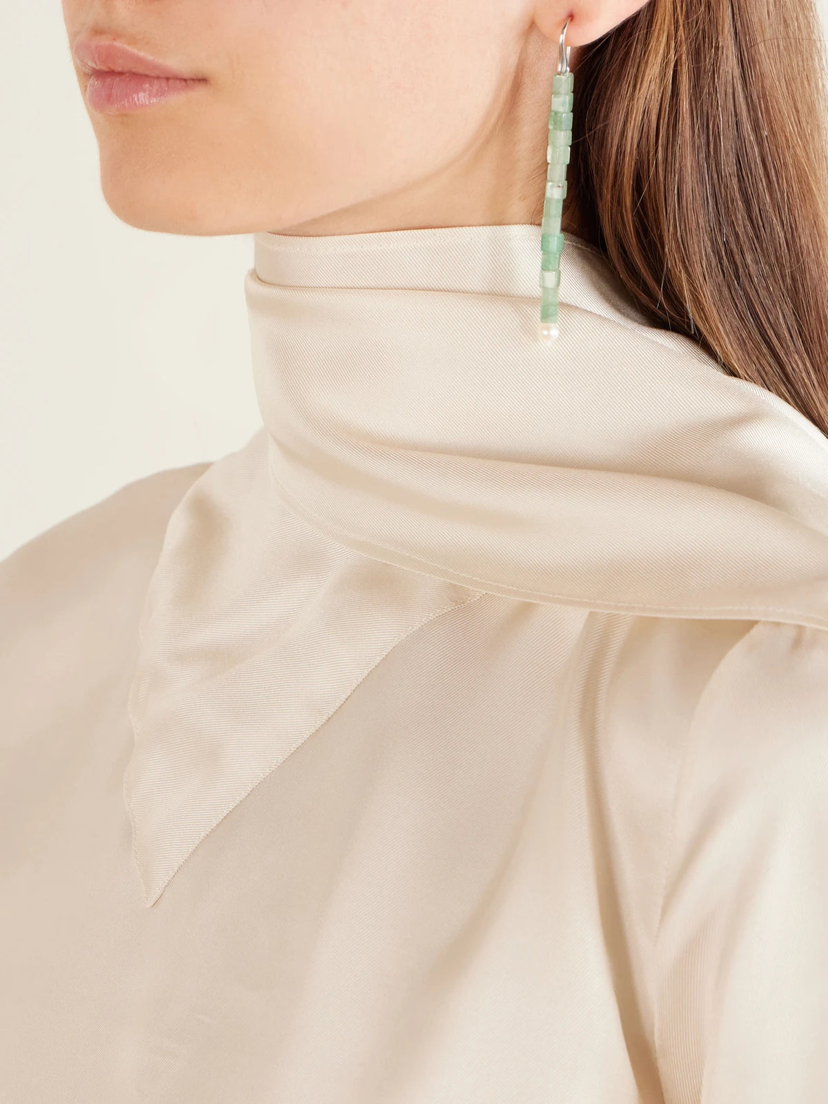 Le Sundial Inès Sterling Silver, Aventurine And Pearl Earrings