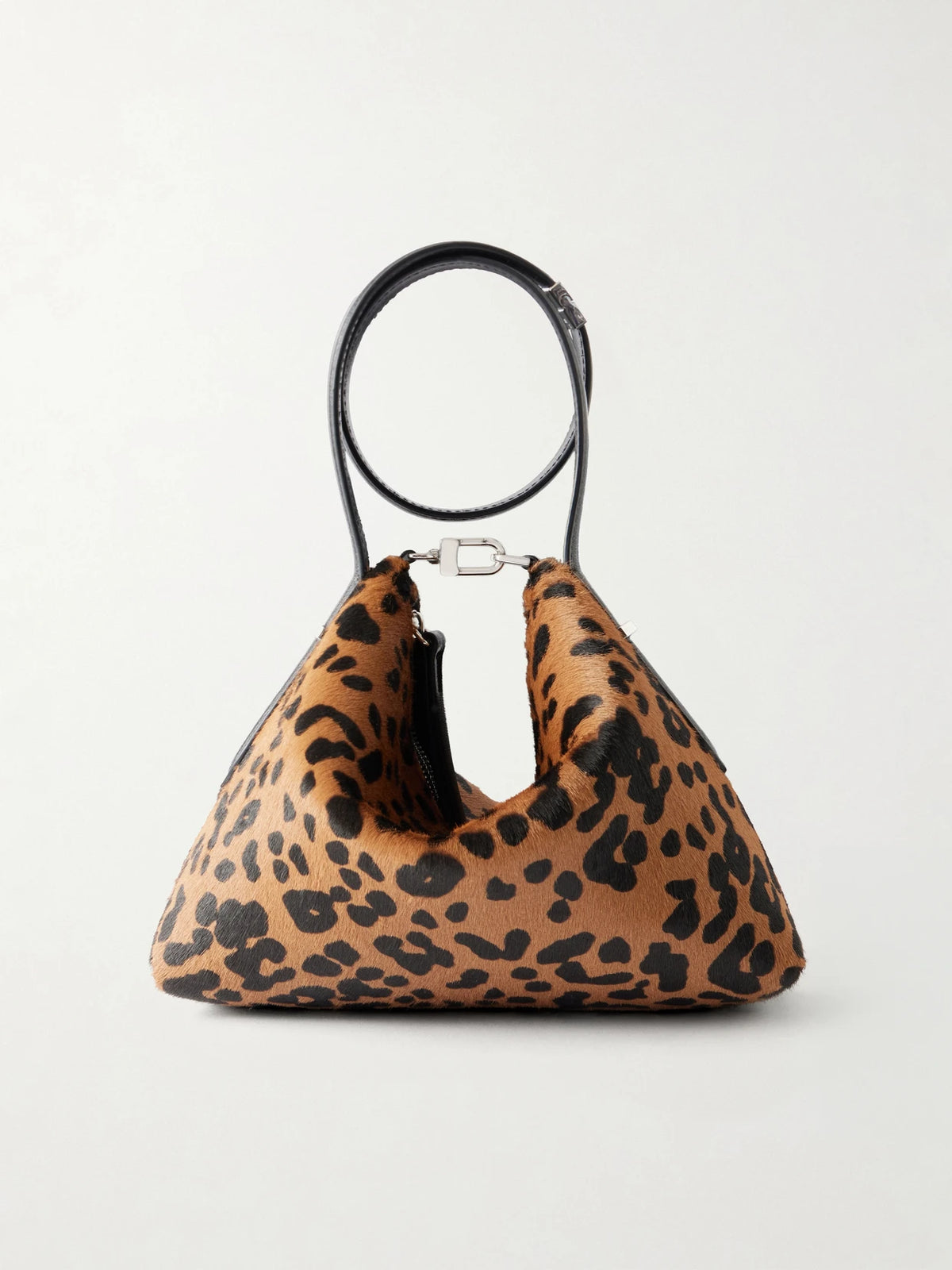 Lucky Wristlet Leather-trimmed Leopard-print Calf Hair Shoulder Bag