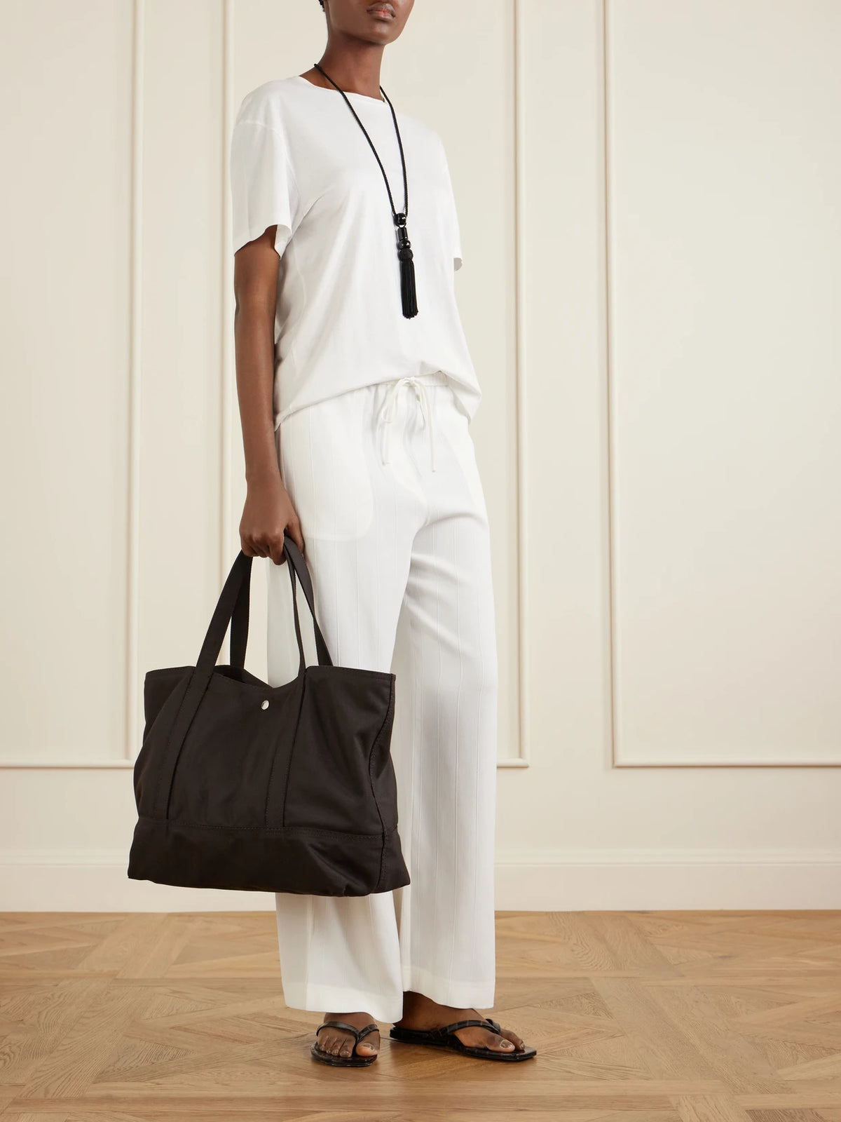Image of Bags. Product name - Beach Canvas Tote in Dark brown colour by brand - TOTEME