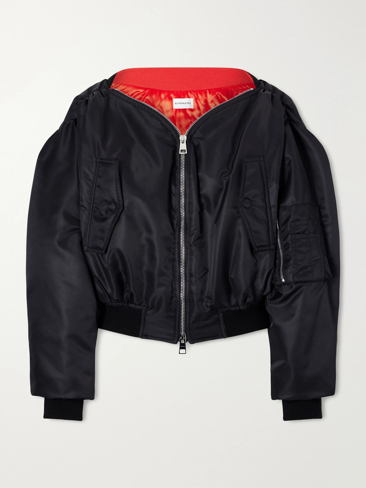 Givenchy Padded Off-the-shoulder Bomber Jacket