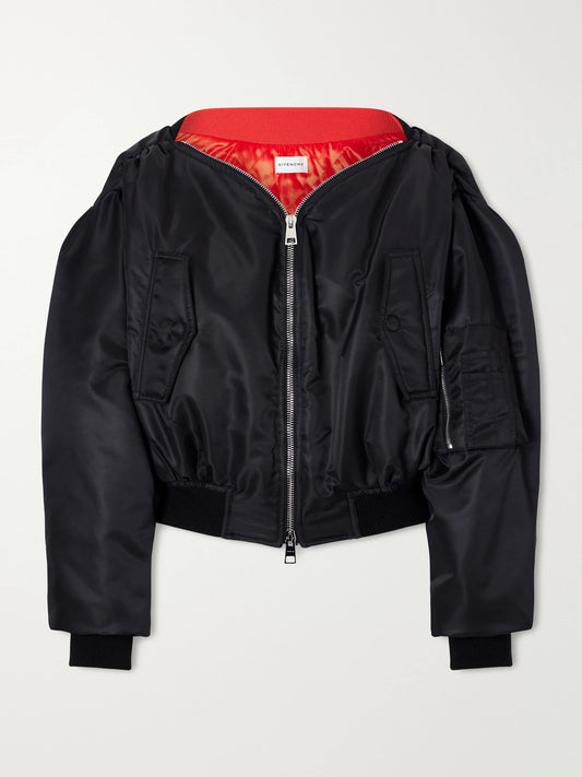 Givenchy Padded Off-the-shoulder Bomber Jacket