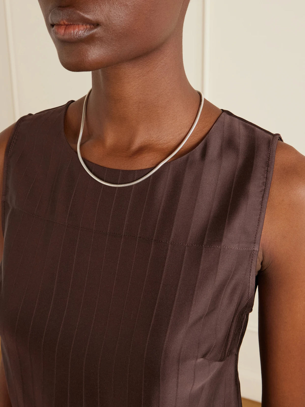 Image of Necklaces. Product name - Serpent Chain Silver-tone Necklace in Multi colour by brand - Sophie Buhai
