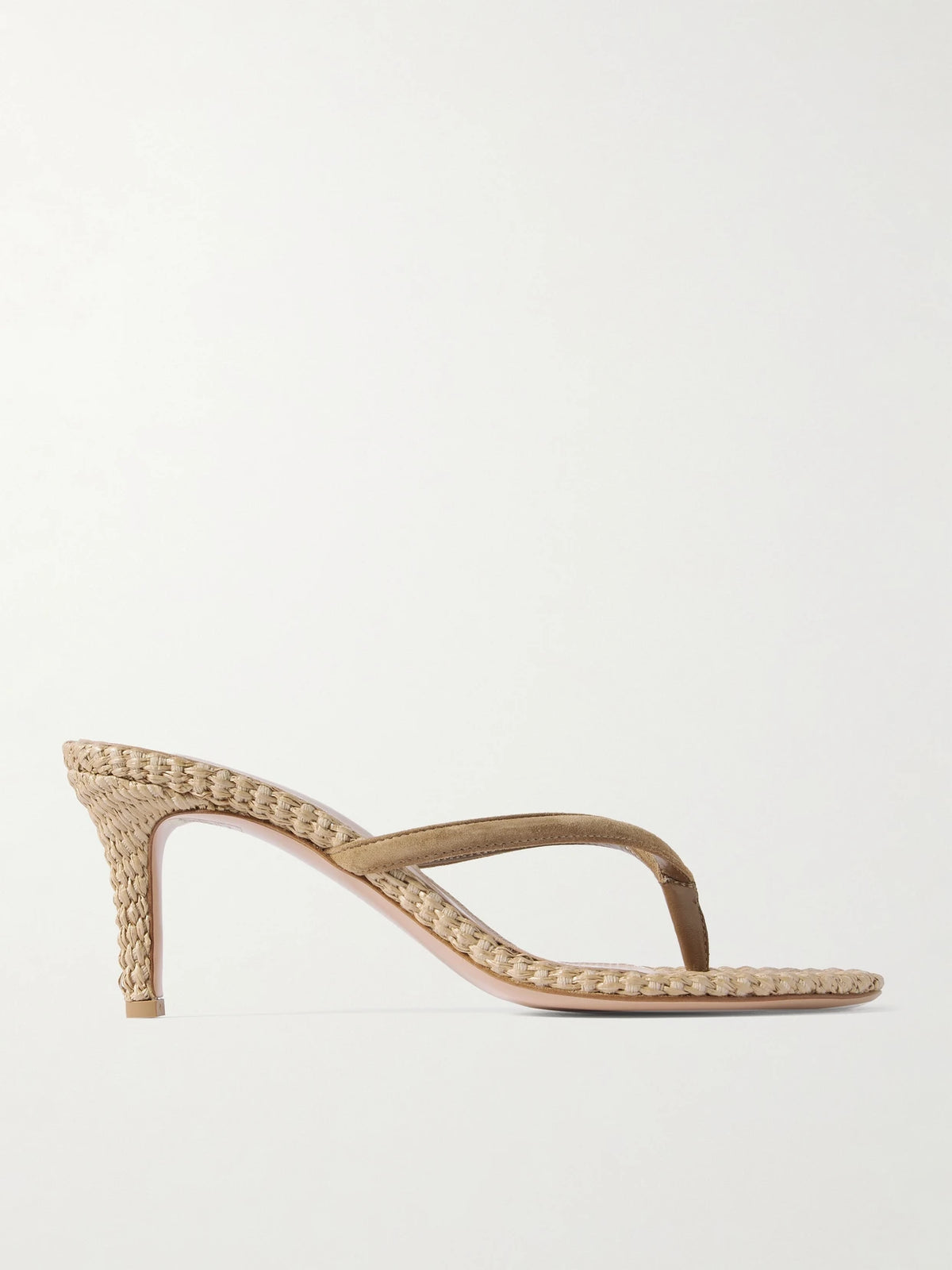 Calypso 70 Suede-trimmed Raffia Sandals