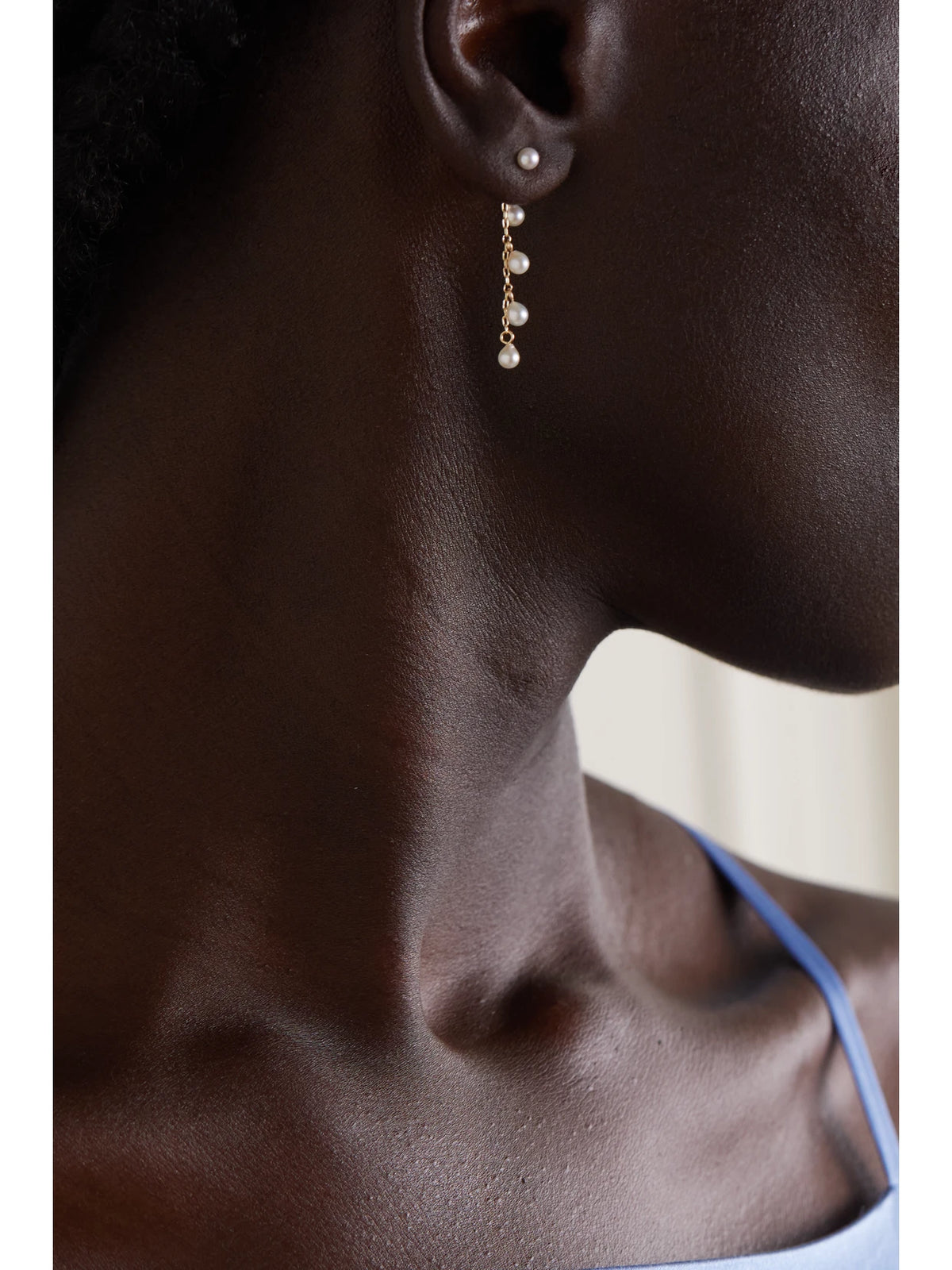 Image of Earrings. Product name - Two Way 14-karat Gold Pearl Earrings in Multi colour by brand - Mizuki