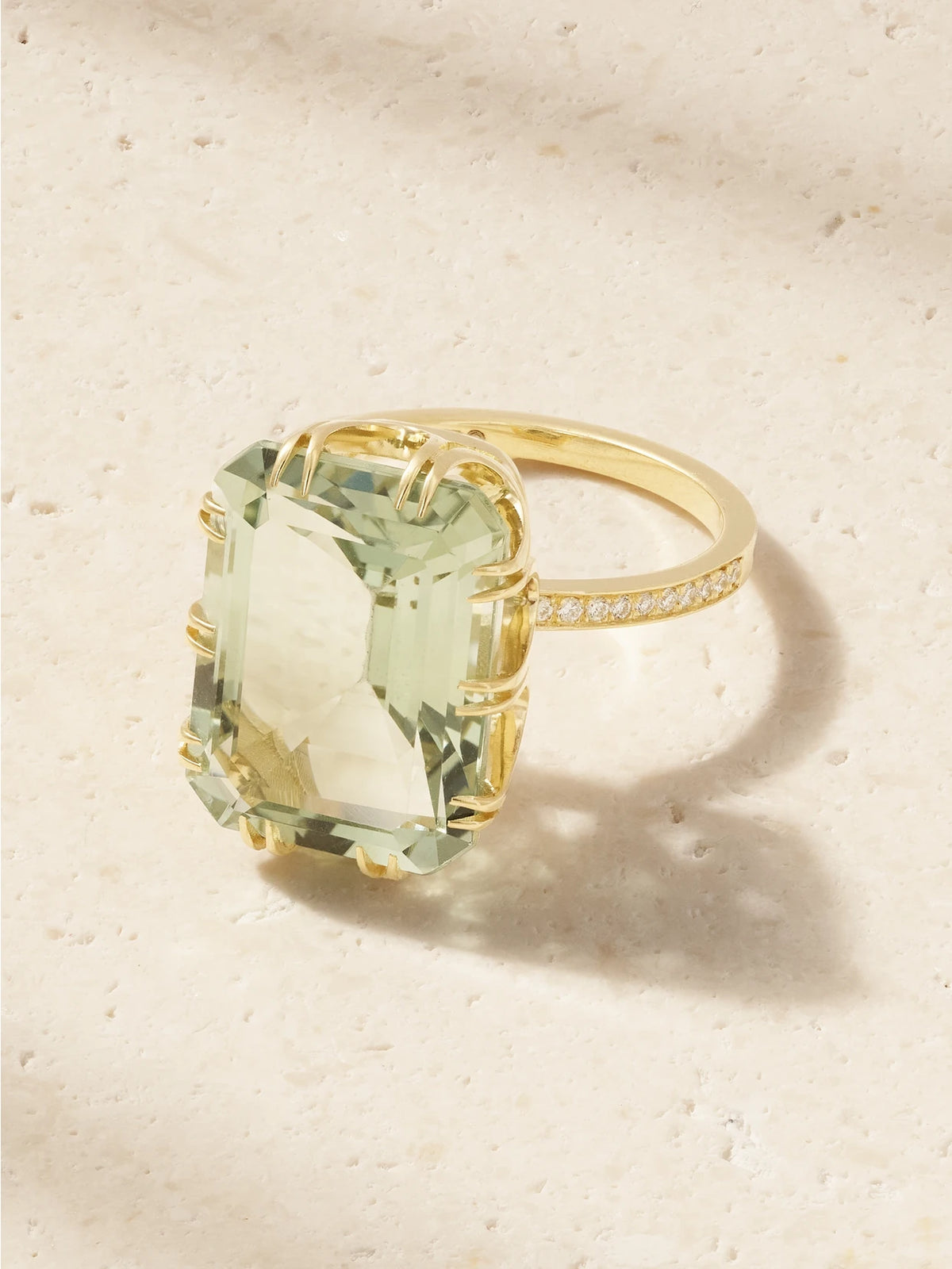 Solitaire 18-karat Gold, Amethyst And Diamond Ring