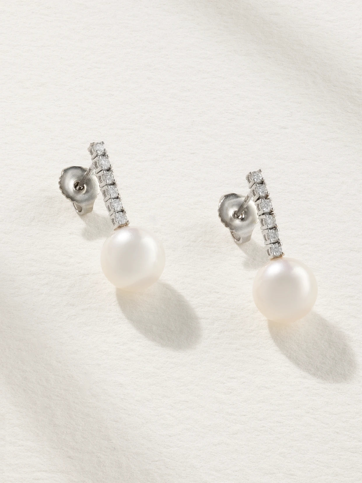 18-karat White Gold, Pearl And Diamond Earrings