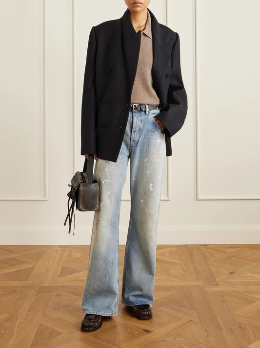 2021 Distressed Mid-rise Straight-leg Jeans