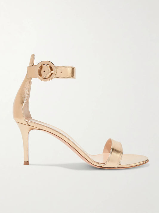 Portofino 70 Metallic Leather Sandals