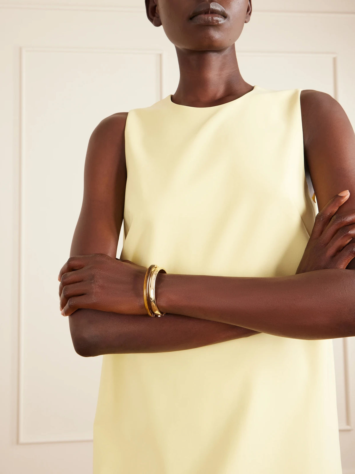 Image of Bracelets. Product name - The Classic Stone Hinge Set Of Two Gold-tone Tiger's Eye Bangles in Brown colour by brand - Roxanne Assoulin