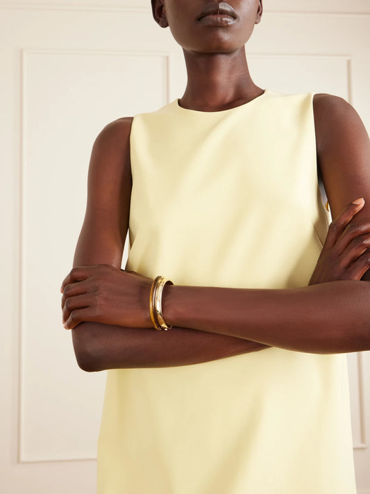 Image of Bracelets. Product name - The Classic Stone Hinge Set Of Two Gold-tone Tiger's Eye Bangles in Brown colour by brand - Roxanne Assoulin