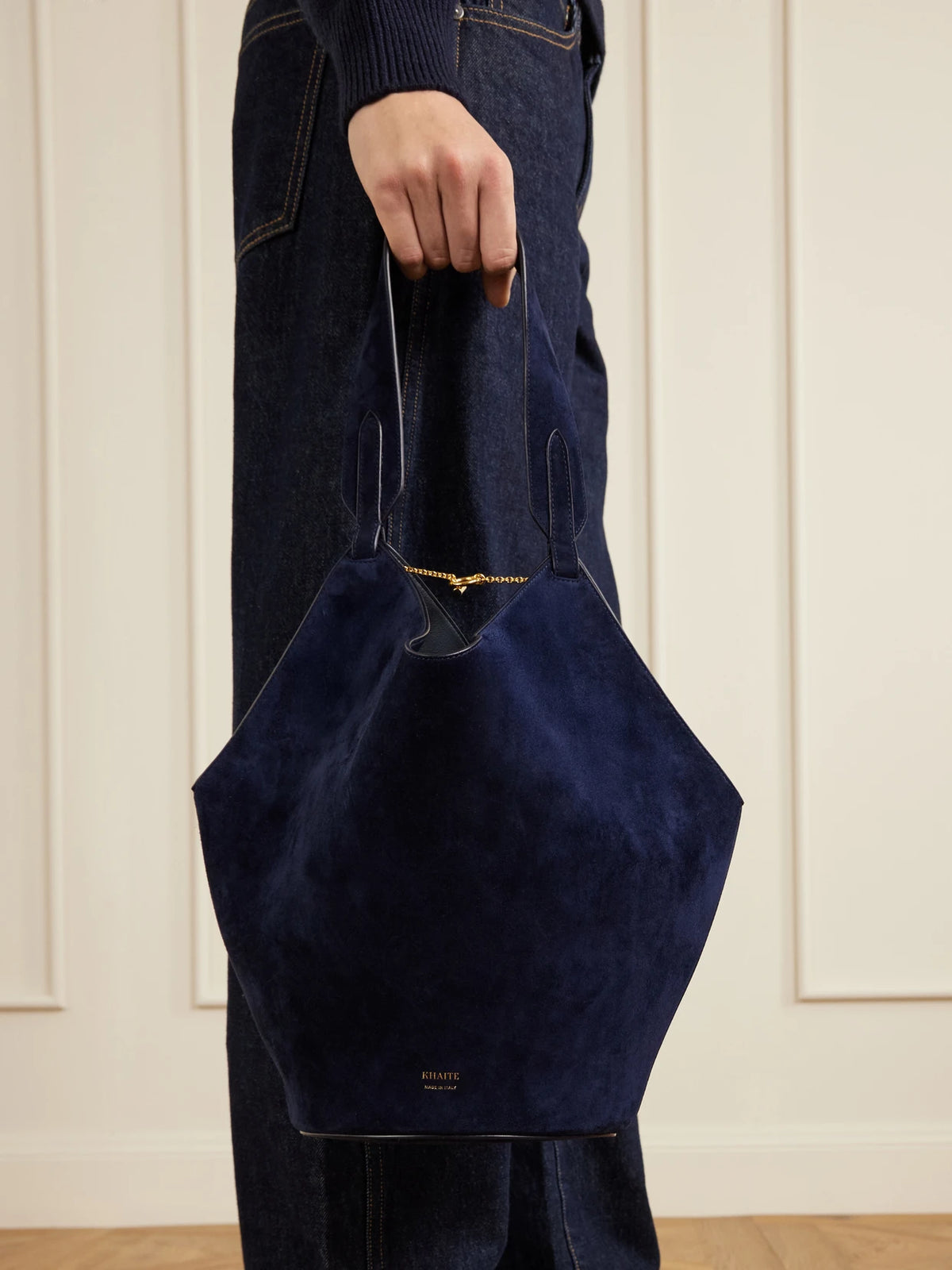 Lotus Suede Shoulder Bag