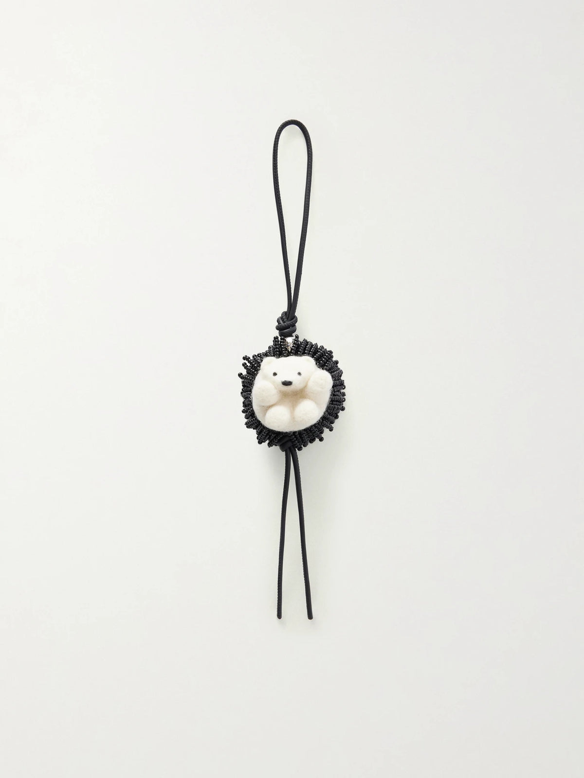 Hedgehog Bead-embellished Wool-felt And Leather Bag Charm