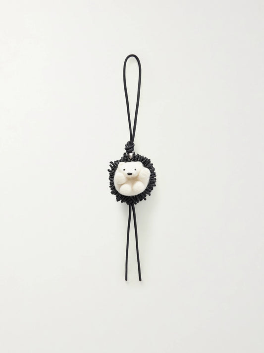 LOEWE Hedgehog Bead-embellished Wool-felt And Leather Bag Charm