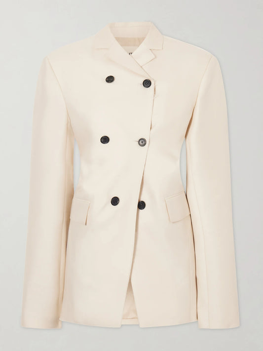 Rolo Double-breasted Wool And Silk-blend Blazer