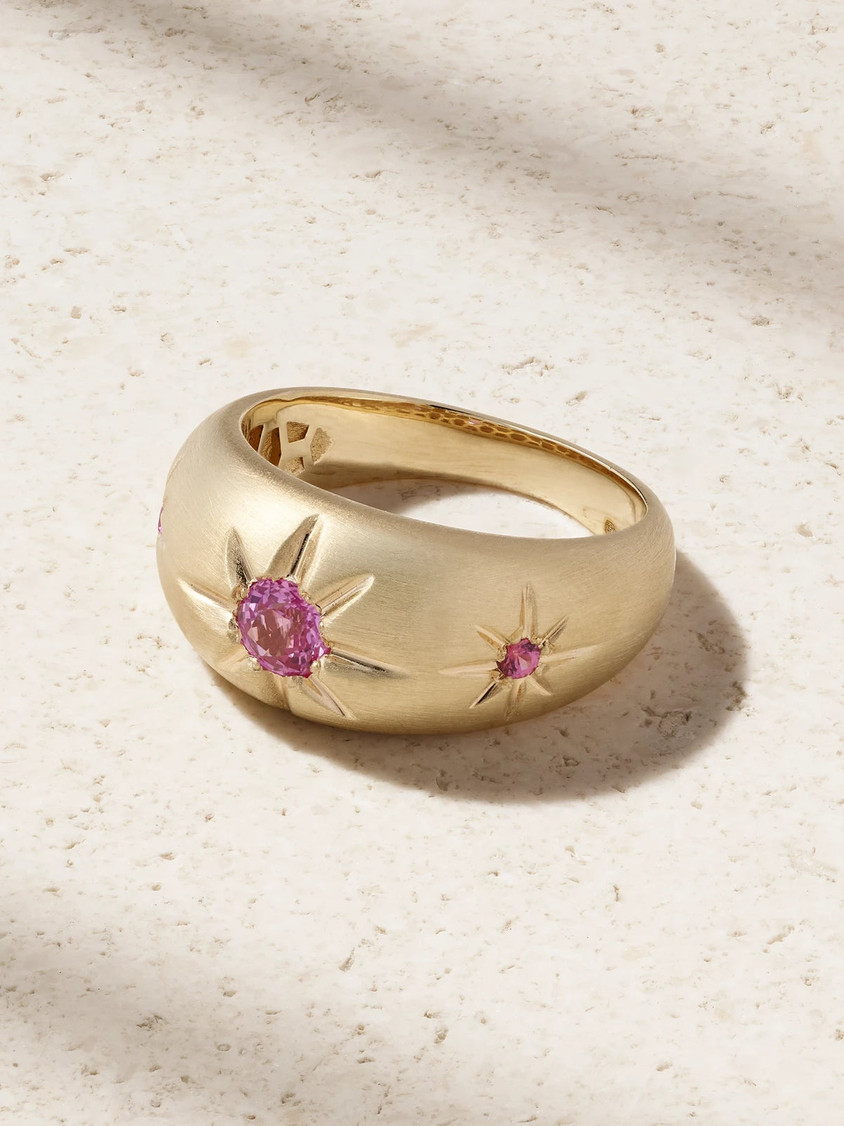 Starburst 14-karat Gold Sapphire Ring