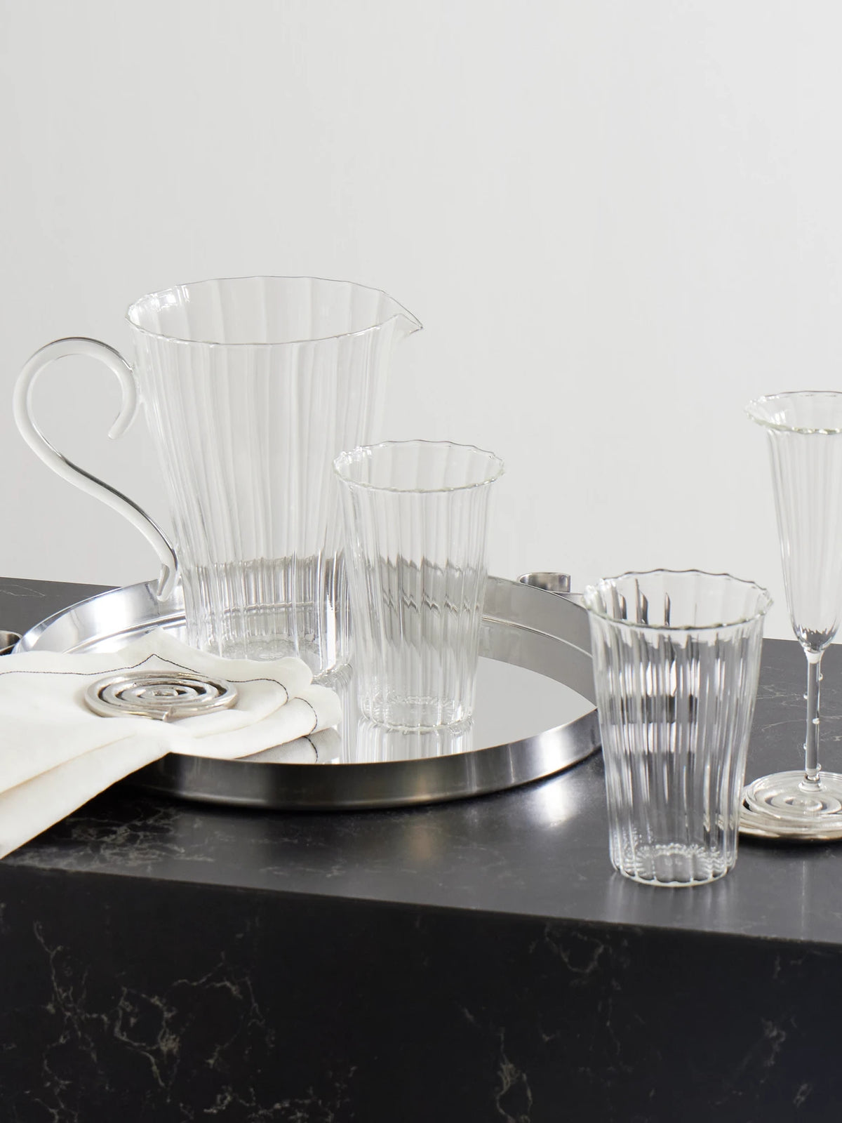 Image of Tableware. Product name - Le Verre Grand Set Of Eight Glass Tumblers in Clear colour by brand - Sophie Lou Jacobsen